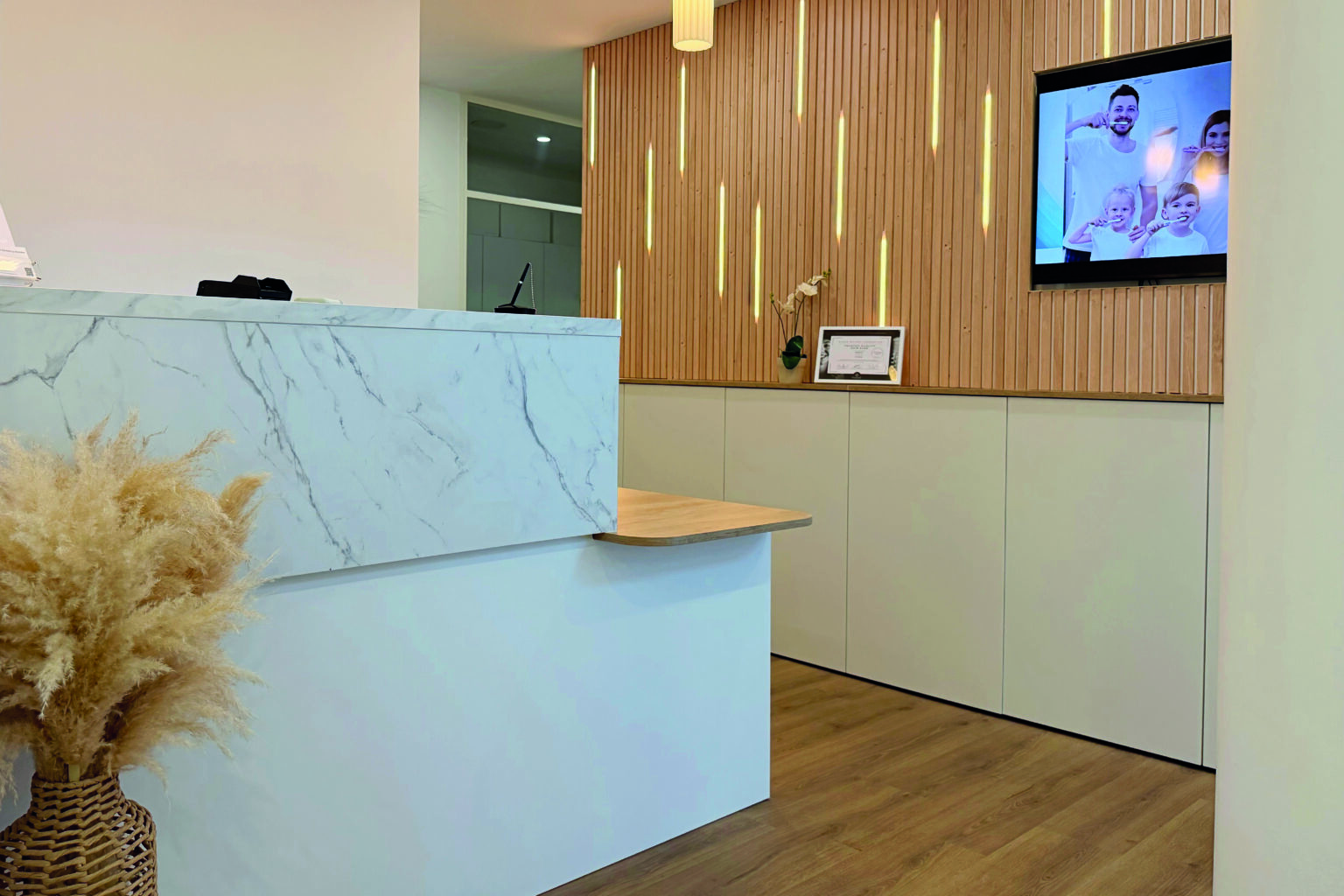 Accueil du Cabinet Dentaire La Bornière, proche de Montpellier. vue salle d'attente