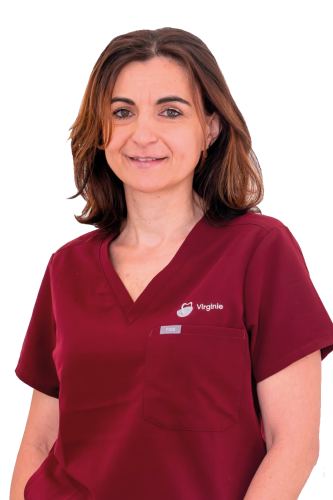 Virginie, Assistante dentaire au Cabinet La Bornière à Pignan, proche de Montpellier, spécialisée en soins dentaires et implantologie